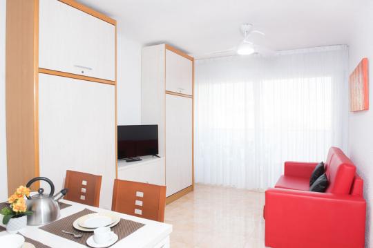 Furnished self catering apartments to rent per day in Calafell beach, Spain. Apartments with pool and hotel service.
